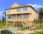 Beach Home front elevation rendering